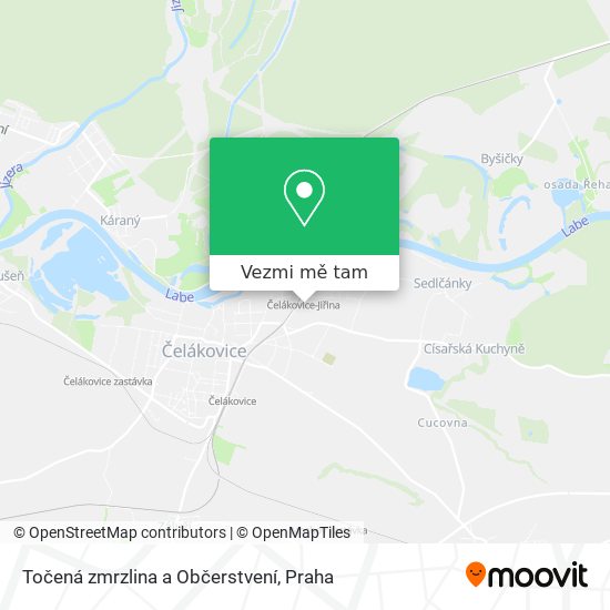 Točená zmrzlina a Občerstvení mapa