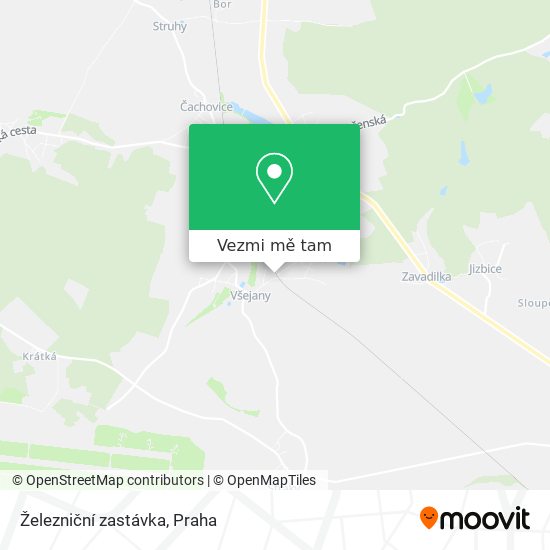 Železniční zastávka mapa