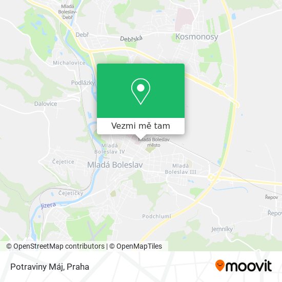 Potraviny Máj mapa