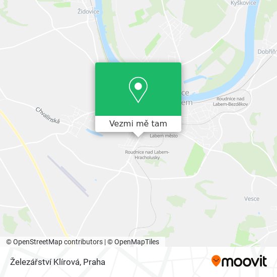 Železářství Klírová mapa