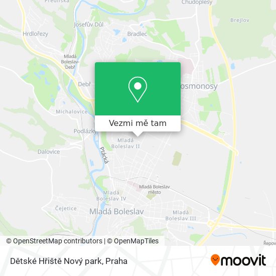 Dětské Hřiště Nový park mapa