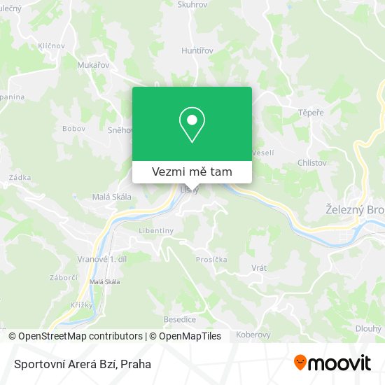 Sportovní Arerá Bzí mapa