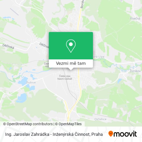 Ing. Jaroslav Zahrádka - Inženýrská Činnost mapa