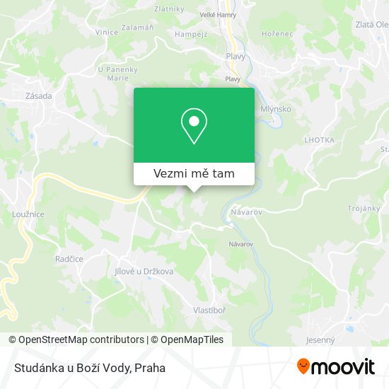 Studánka u Boží Vody mapa