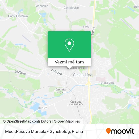 Mudr.Rusová Marcela - Gynekolog mapa