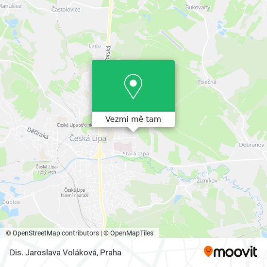 Dis. Jaroslava Voláková mapa