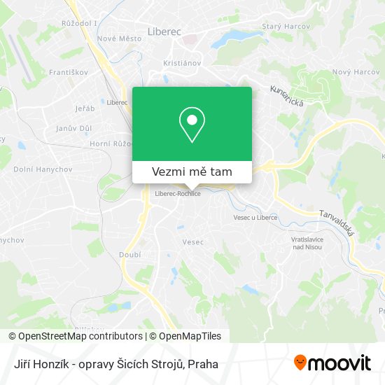 Jiří Honzík - opravy Šicích Strojů mapa