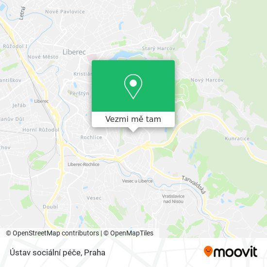 Ústav sociální péče mapa