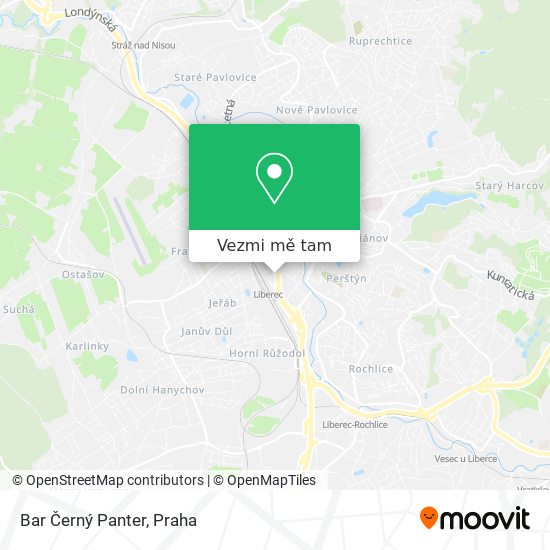 Bar Černý Panter mapa
