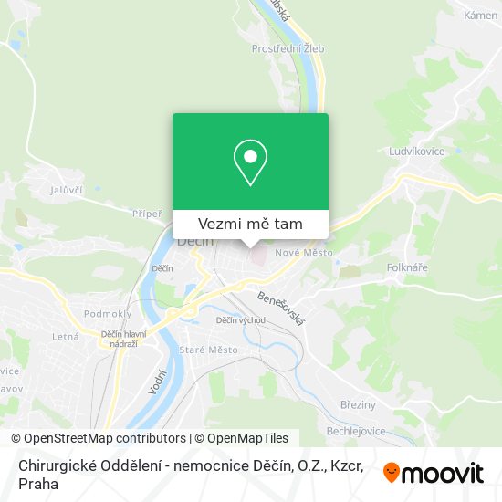 Chirurgické Oddělení - nemocnice Děčín, O.Z., Kzcr mapa