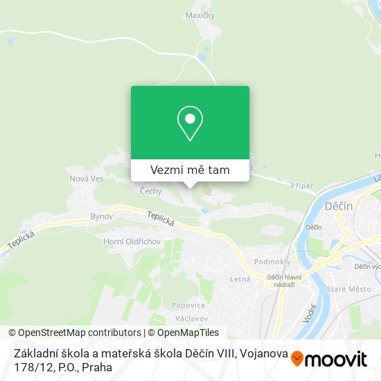 Základní škola a mateřská škola Děčín VIII, Vojanova 178 / 12, P.O. mapa