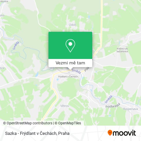 Sazka - Frýdlant v Čechách mapa