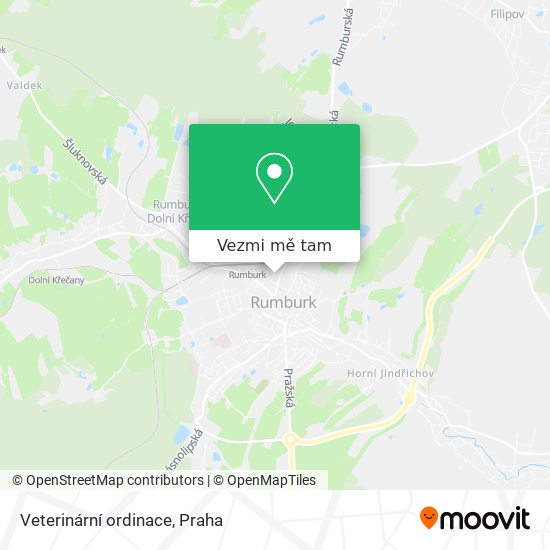 Veterinární ordinace mapa