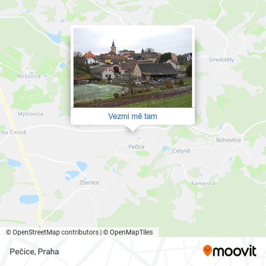 Pečice mapa