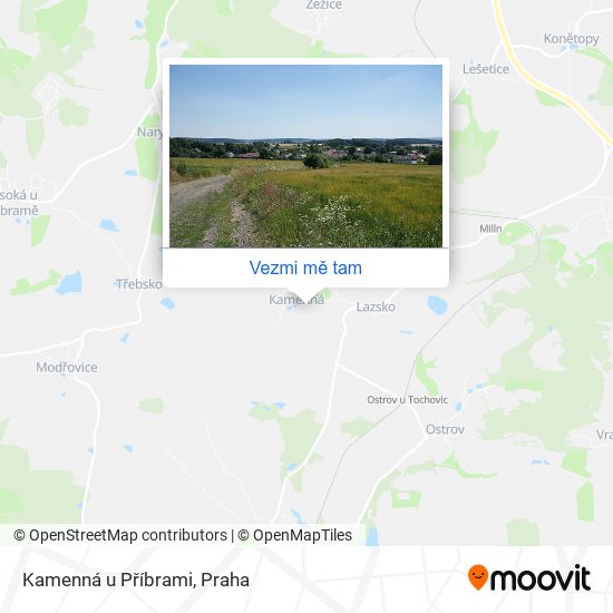 Kamenná u Příbrami mapa