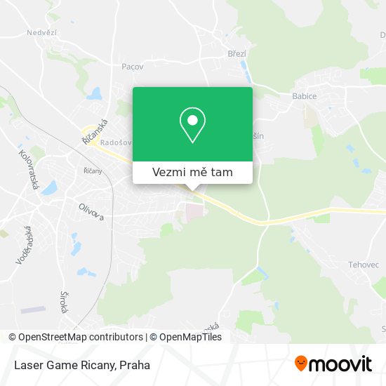 Laser Game Ricany mapa