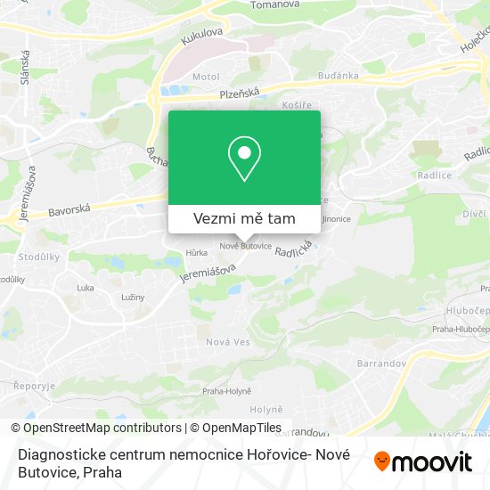 Diagnosticke centrum nemocnice Hořovice- Nové Butovice mapa