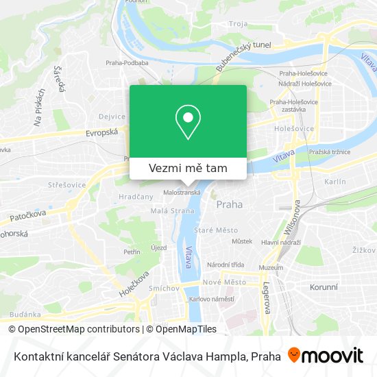 Kontaktní kancelář Senátora Václava Hampla mapa