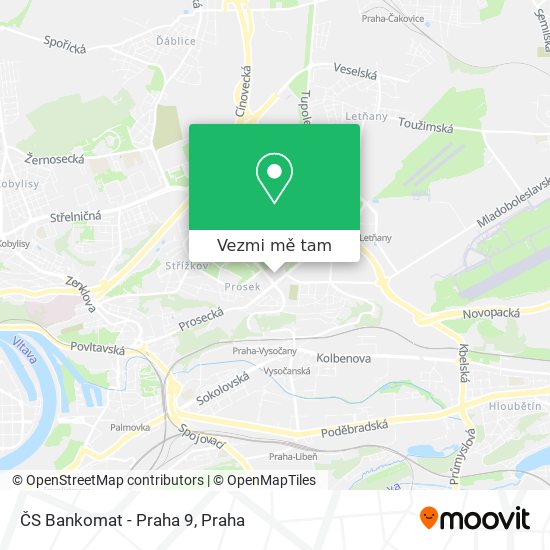 ČS Bankomat - Praha 9 mapa