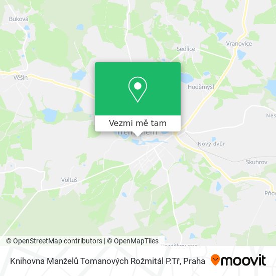 Knihovna Manželů Tomanových Rožmitál P.Tř mapa
