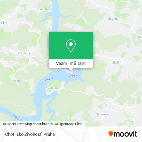 Chotilsko,Živohošť mapa