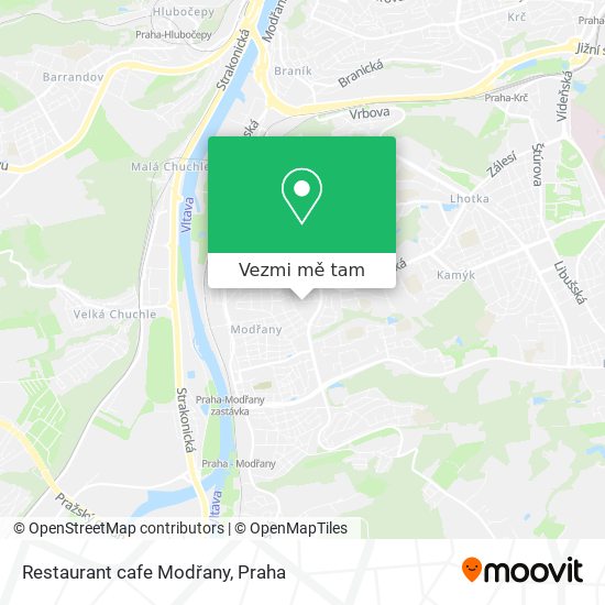 Restaurant cafe Modřany mapa