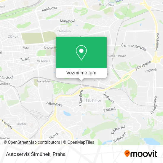 Autoservis Šimůnek mapa