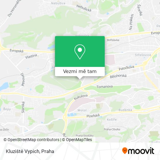 Kluziště Vypich mapa