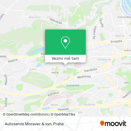 Autoservis Moravec & syn mapa