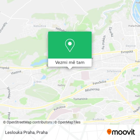 Leslouka Praha mapa