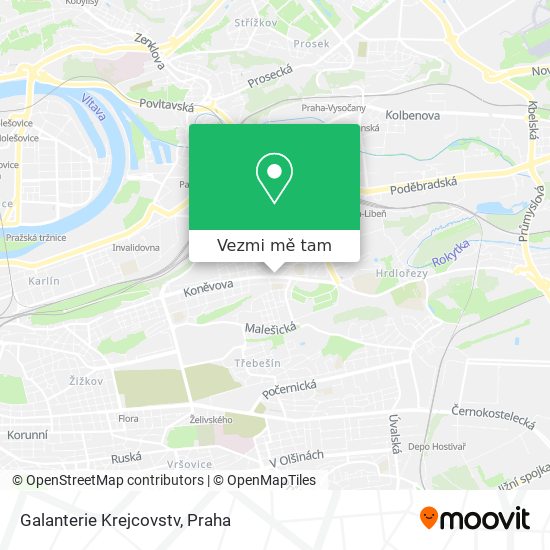 Galanterie Krejcovstv mapa