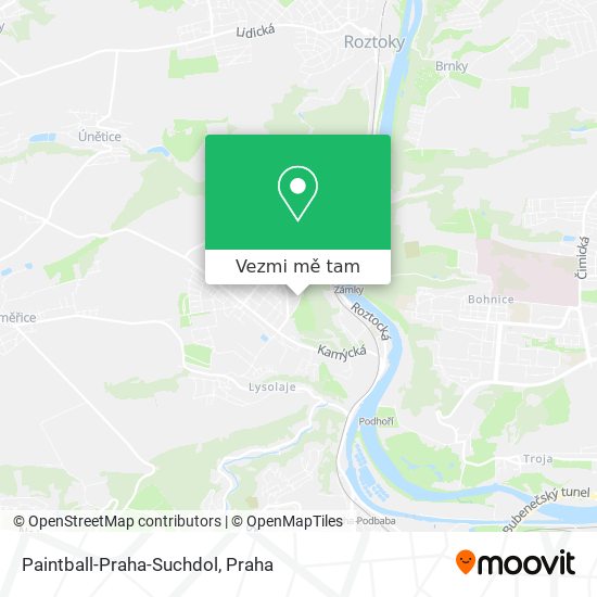Paintball-Praha-Suchdol mapa