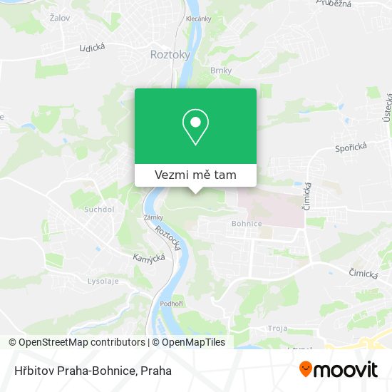 Hřbitov Praha-Bohnice mapa