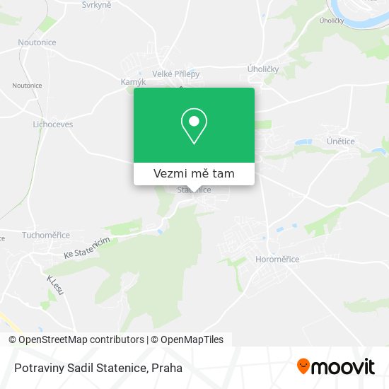 Potraviny Sadil Statenice mapa