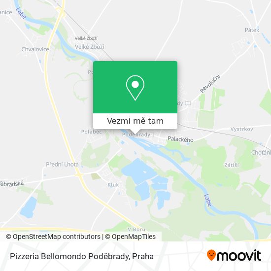 Pizzeria Bellomondo Poděbrady mapa