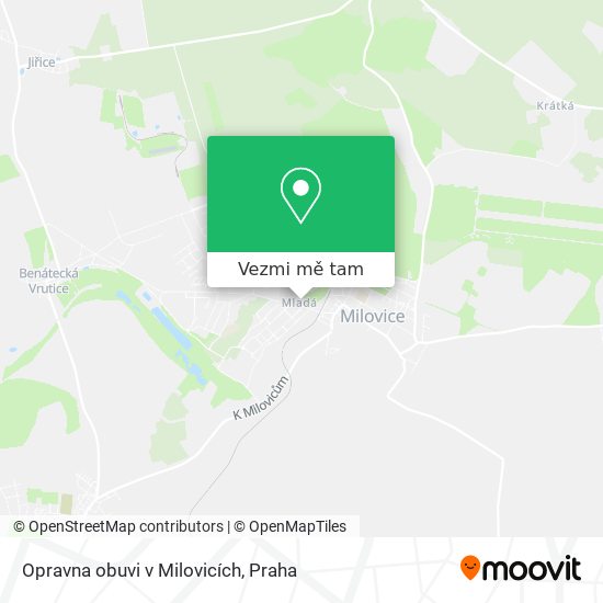 Opravna obuvi v Milovicích mapa