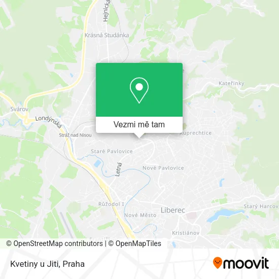 Kvetiny u Jiti mapa
