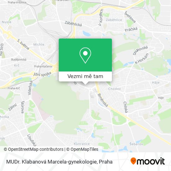 MUDr. Klabanová Marcela-gynekologie mapa
