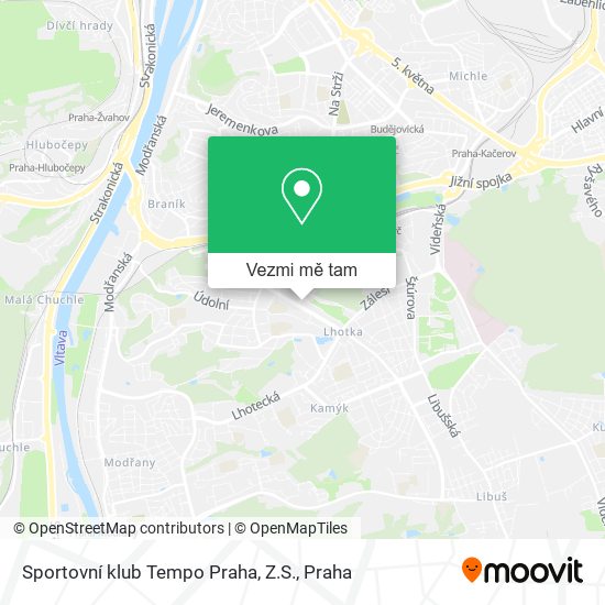 Sportovní klub Tempo Praha, Z.S. mapa