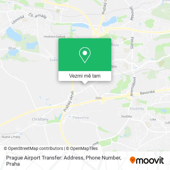 Prague Airport Transfer: Address, Phone Number mapa