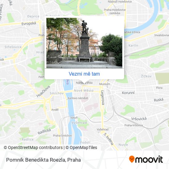 Pomník Benedikta Roezla mapa