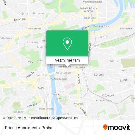 Pricna Apartments mapa