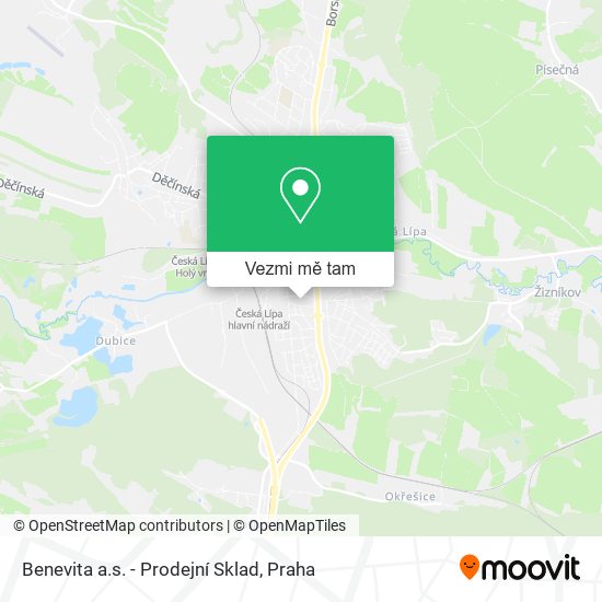 Benevita a.s. - Prodejní Sklad mapa