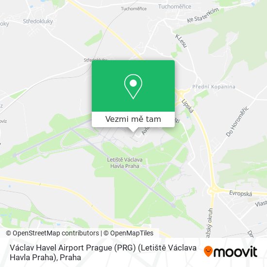 Václav Havel Airport Prague (PRG) (Letiště Václava Havla Praha) mapa