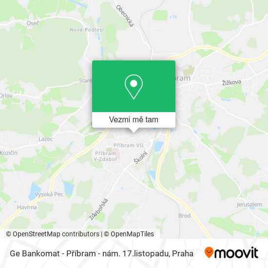 Ge Bankomat - Příbram - nám. 17.listopadu mapa