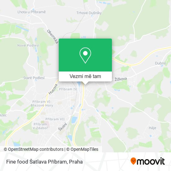 Fine food Šatlava Příbram mapa