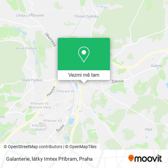 Galanterie, látky Imtex Příbram mapa