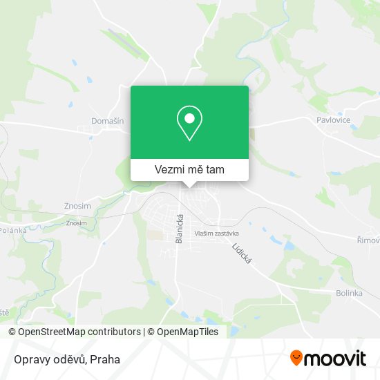 Opravy oděvů mapa