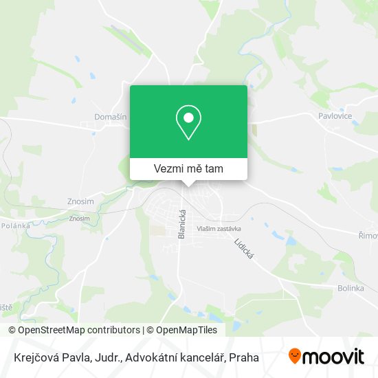 Krejčová Pavla, Judr., Advokátní kancelář mapa