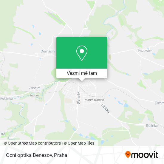 Ocni optika Benesov mapa